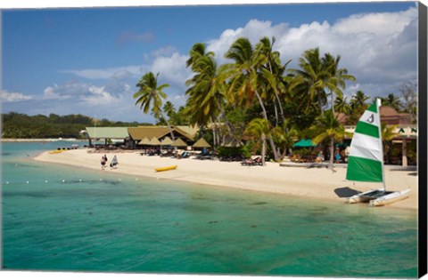 Framed Plantation Island Resort, Malolo Lailai Island, Fiji Print