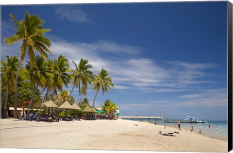 Framed Plantation Island Resort, Malolo Lailai Island, Mamanuca Islands, Fiji Print