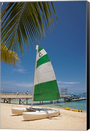 Framed Hobie Cat, Plantation Island Resort, Malolo Lailai Island, Mamanuca Islands, Fiji Print