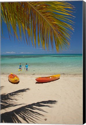 Framed Beach, Plantation Island Resort, Malolo Lailai, Fiji Print
