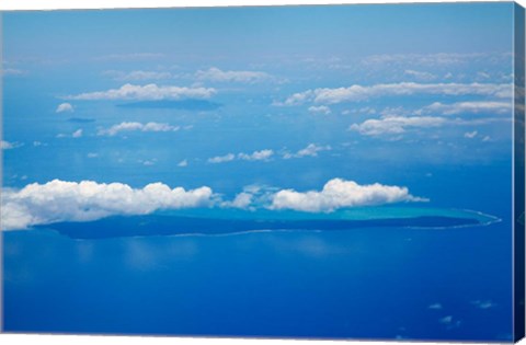 Framed Vatulele Island and clouds, Fiji Print