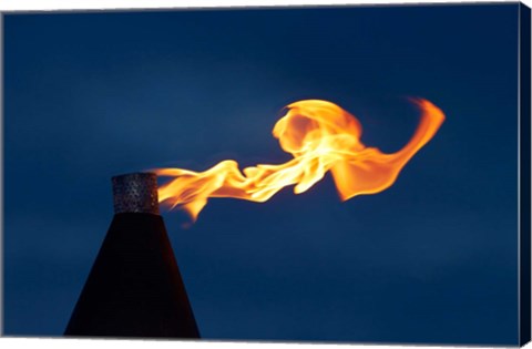 Framed Flame on kerosene lantern, Crusoe&#39;s Retreat, Coral Coast, Viti Levu, Fiji Print