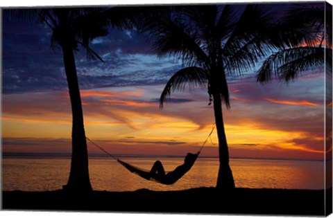 Framed Hammock, Travel, Fiji Print