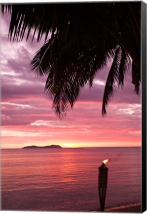 Framed Tropical Sunset, Beqa Island, Fiji Print