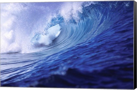 Framed Surfing waves, Fiji Islands Print