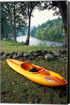 Framed Kayak on Housatonic River, Litchfield Hills, Housatonic Meadows State Park, Connecticut Print