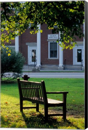 Framed Bench in Sharon, Litchfield Hills, Connecticut Print