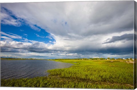 Framed Salt Marsh side of Long Beach in Stratford, Connecticut Print