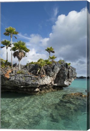 Framed Fiji, Southern Lau Group, Island of Fulanga. Scenic lagoon located inside volcanic caldera. Print