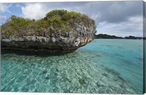 Framed Fiji, Island of Fulanga. Lagoon inside volcanic caldera. Mushroom islets, limestone formations. Print