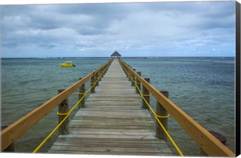 Framed Long wooden pier, Coral Coast, Fiji, South Pacific Print