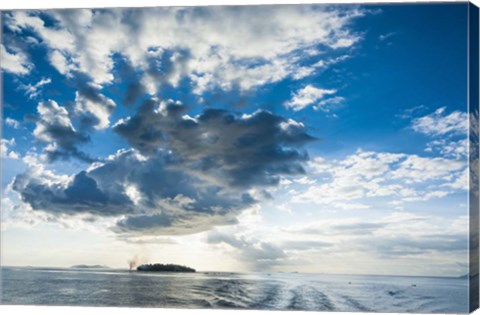 Framed Dramatic clouds at sunset over the Mamanucas Islands, Fiji, South Pacific Print