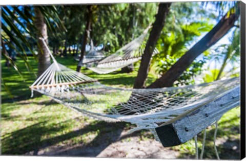 Framed Hammock on the beach, Nacula island, Yasawa, Fiji, South Pacific Print