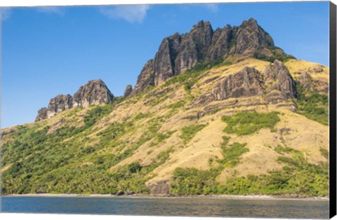 Framed Naviti island, Yasawa, Fiji, South Pacific Print