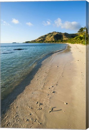 Framed White sandy beach, Oarsman Bay, Yasawa, Fiji, South Pacific Print