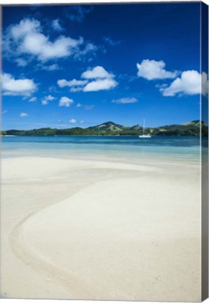 Framed Turquoise water at the Nanuya Lailai Island, Blue Lagoon, Yasawa, Fiji, South Pacific Print