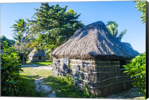 Framed Local thatched hut, Yasawa, Fiji, South Pacific Print