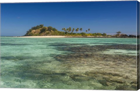 Framed turquoise waters of the blue lagoon, Yasawa, Fiji, South Pacific Print