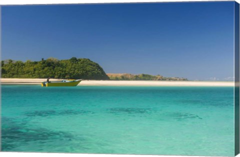 Framed turquoise waters of the blue lagoon, Yasawa, Fiji Print