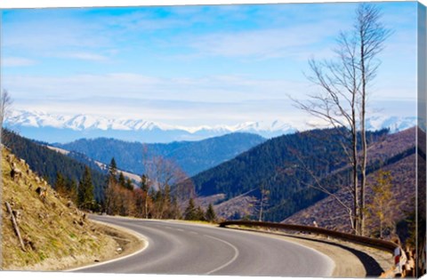 Framed Mountain road in a valley, Tatra Mountains, Slovakia Print