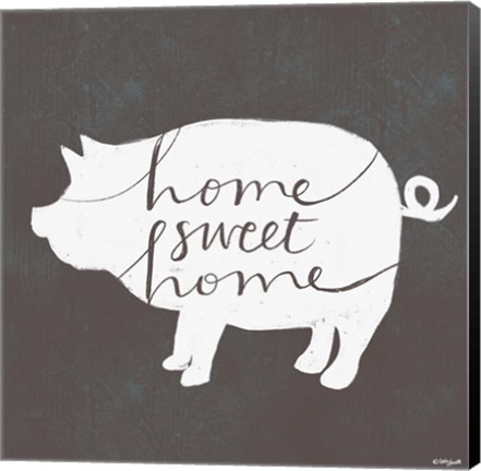 Framed Home Sweet Home Pig Print