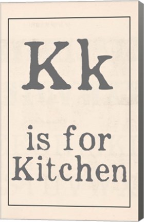 Framed K is for Kitchen Print