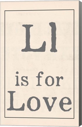 Framed L is for Love Print