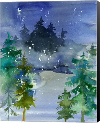 Framed Watercolor Winter Print