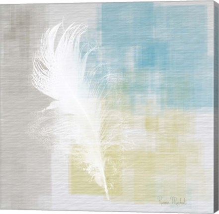 Framed White Feather Abstract I Print
