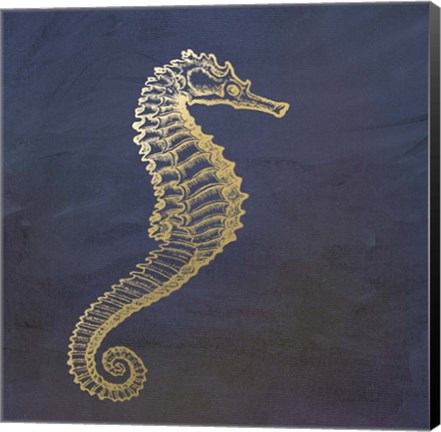 Framed Golden Seahorse Print