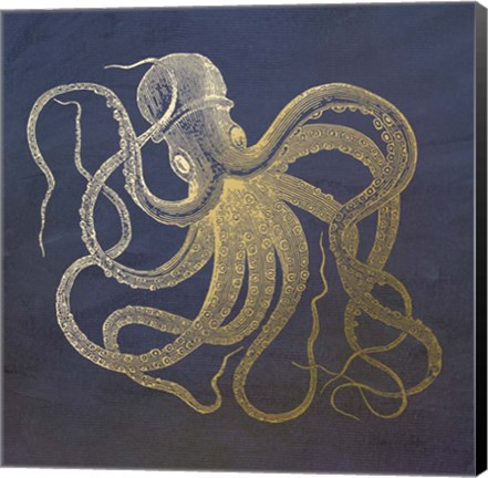 Framed Golden Octopus Print