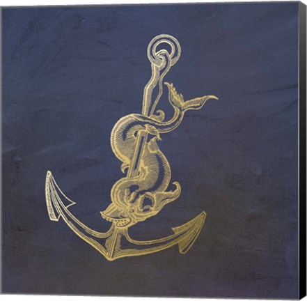 Framed Golden Anchor Print