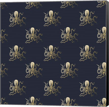 Framed Gold Octopus Pattern Print