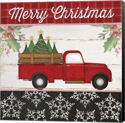 Framed Merry Christmas Truck Print