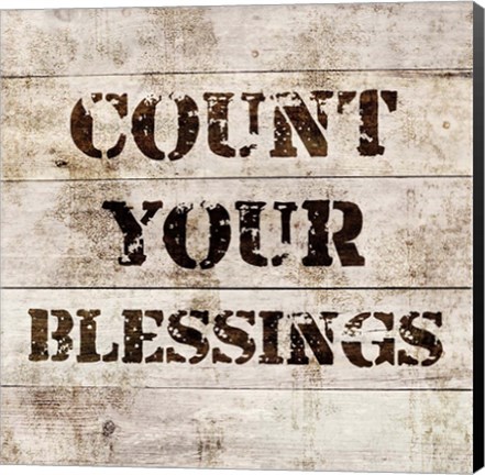 Framed Count Your Blessings In Wood Print