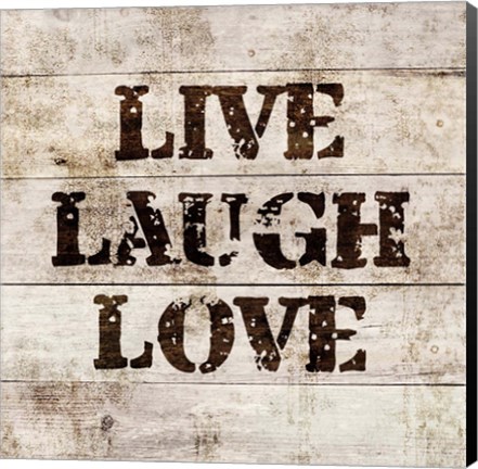 Framed Live Laugh Love In Wood Print