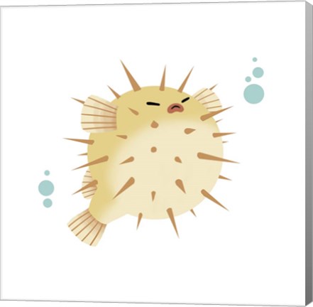 Framed Sea Creatures - Pufferfish Print