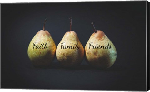 Framed Pears - Faith Family Friends Print