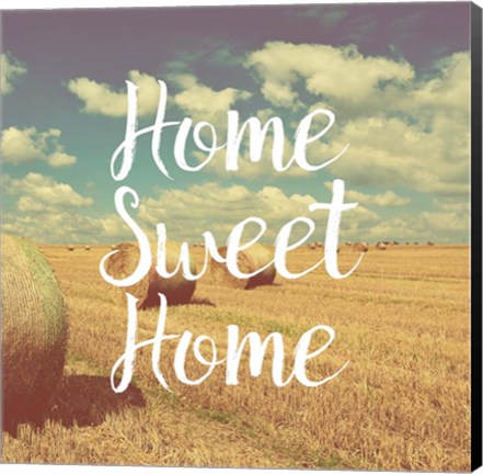 Framed Home Sweet Home Bales of Hay Print