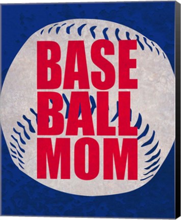 Framed Baseball Mom In Blue Print