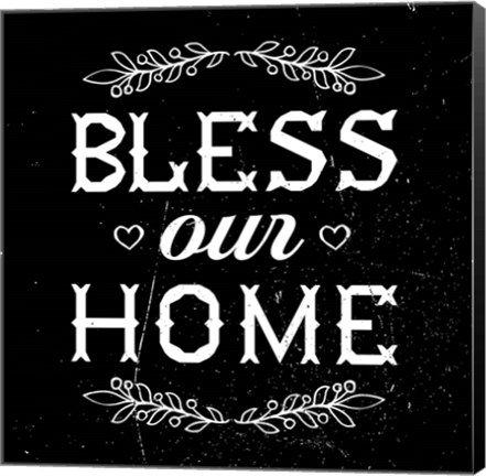 Framed Bless Our Home-Black Print