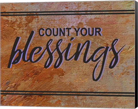 Framed Count Your Blessing-Brown Print