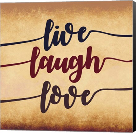 Framed Live Laugh Love-Aged Script Print