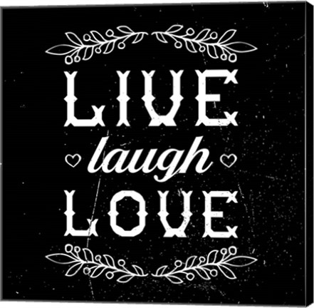 Framed Live Laugh Love-Black Print