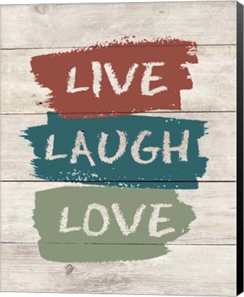 Framed live Laugh Love-Wood Print