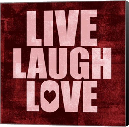 Framed Live Laugh Love-Grunge Print