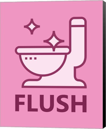 Framed Girl&#39;s Bathroom Task-Flush Print