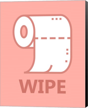 Framed Girl&#39;s Bathroom Task-Wipe Print