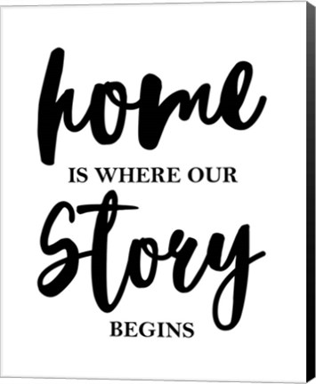 Framed Home Is Where Our Story Begins-Script Print