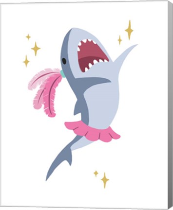 Framed Wash Brush Floss Flush Shark Pink Part I Print